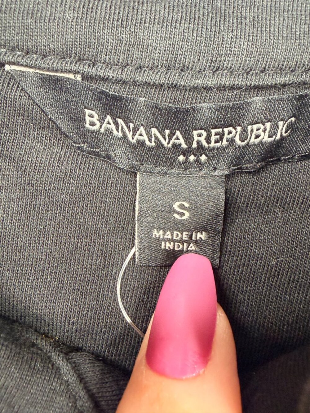 NWT Banana Republic 3/4 Sleeve Organic Cotton Top Black Small #A2444 - Picture 6 of 10